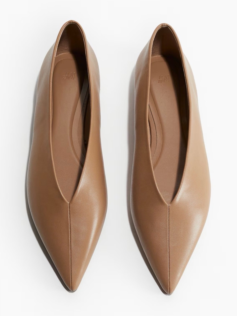 H&M Pointed V-Toe Flats in Tan